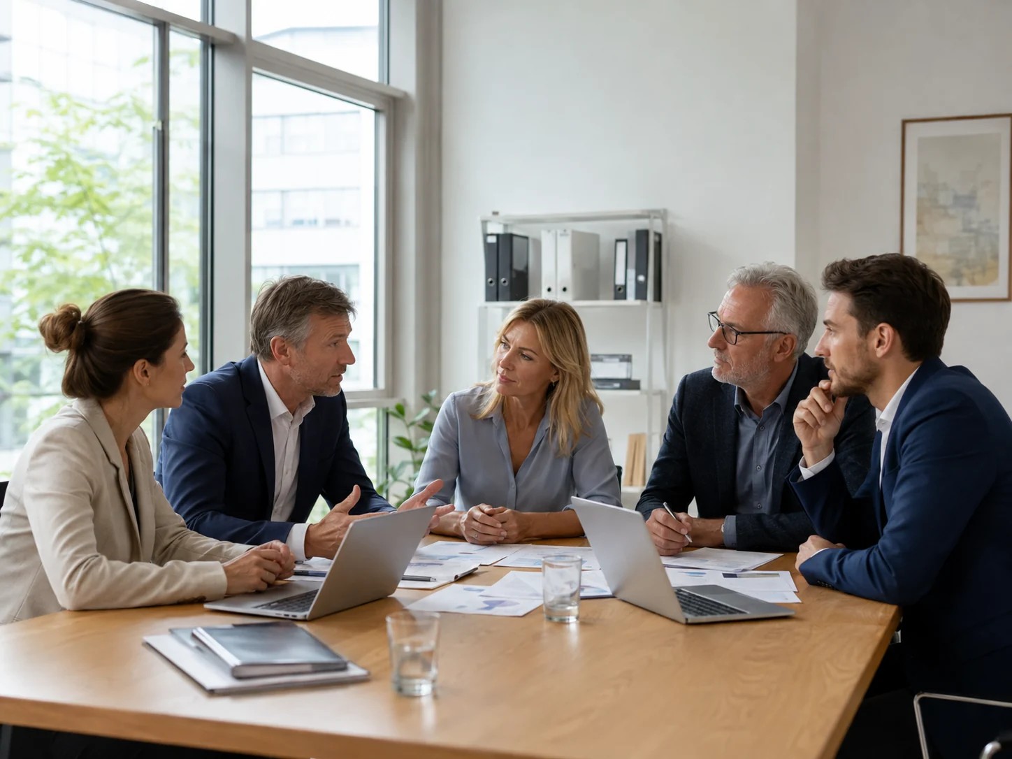 Gespräch über Zusammenarbeit bei einem Immobilien- und Nachfolgeanliegen
